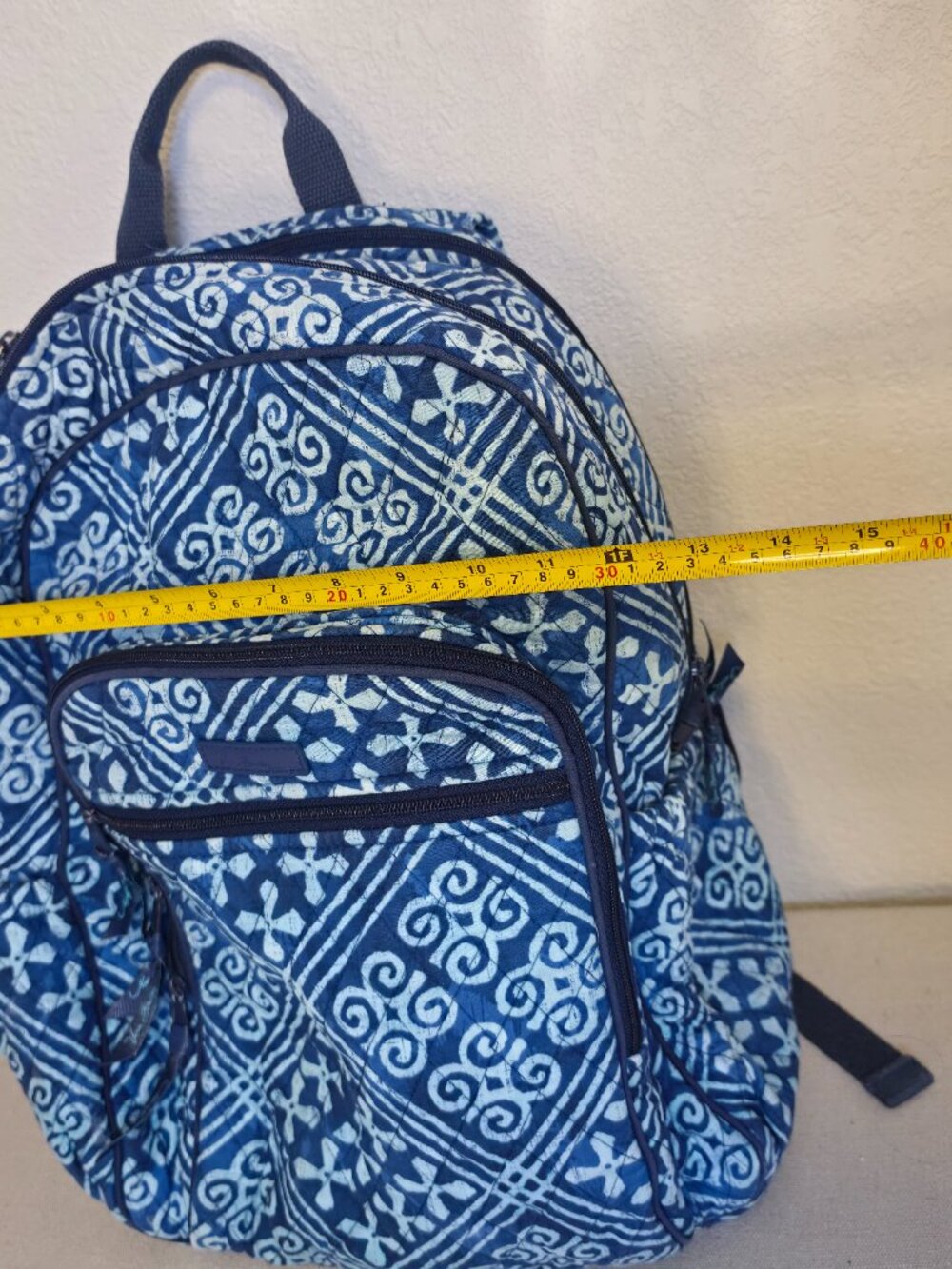 Vera Bradley Cuban Tiles Leighton Backpack Bookbag Small Travel Carry On Blue - Picture 12 of 12